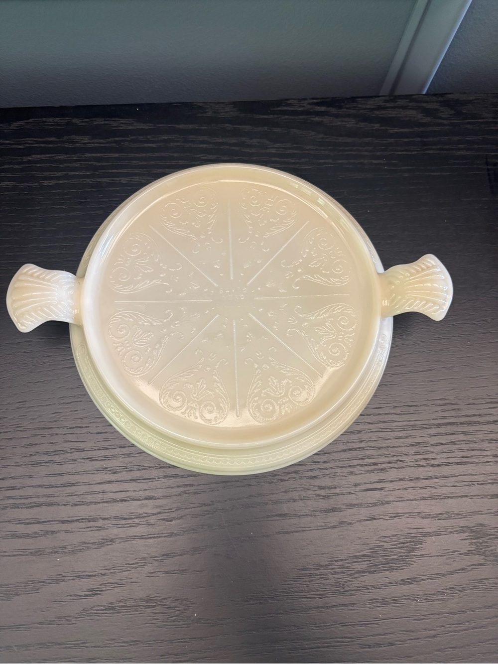 Vintage Mid-Century Fire King milk glass Casserole Trivet 1940s